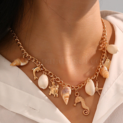 100Pcs Copper Wire Wrapped Natural Shell Pendants&nbsp;PALLOY-HY00048