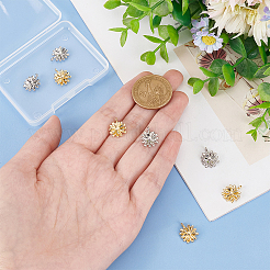 8Pcs 2 Colors Rack Plating Brass Charms&nbsp;KK-BC0010-38