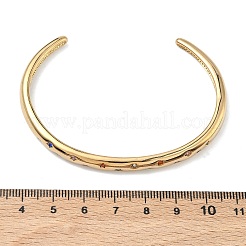 304 Stainless Steel Rhinestone Cuff Bangles for Women&nbsp;BJEW-D456-03G-02