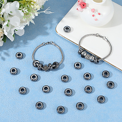 40Pcs Synthetic Non-magnetic Hematite European Beads&nbsp;G-BBC0001-53