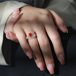 Brass Pave Cubic Zirconia Finger Rings&nbsp;WGABDC4-01