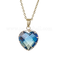 2Pcs 2 Styles Teardrop Heart K9 Glass Imitation Tourmaline Pendant Necklaces Sets&nbsp;NJEW-JN05188-02