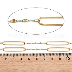 304 Stainless Steel Enamel Dapped Chain Oval Link Chains&nbsp;CHS-K021-15G-03
