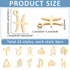 24Pcs 2 Sets Ion Plating(IP) 304 Stainless Steel Charms&nbsp;STAS-ME0003-56