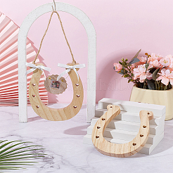 Unfinished Wood Horseshoe Pendants for Painting Arts&nbsp;AJEW-WH0651-50