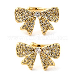 Brass Micro Pave Clear Cubic Zirconia Cuff Earrings&nbsp;EJEW-K309-06G