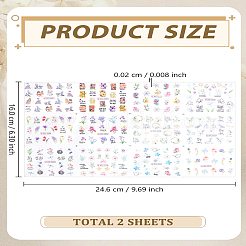 2Sheets Flower Water Transfer PET Nail Art Stickers&nbsp;MRMJ-LP0002-16