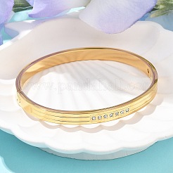 304 Stainless Steel Rhinestone Bangles for Women&nbsp;BJEW-Z092-17G
