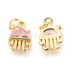 Brass Micro Pave Cubic Zirconia Charms&nbsp;KK-I683-06