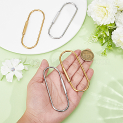 4Pcs 2 Styles 304 Stainless Steel Screw Carabiner Lock Charms&nbsp;STAS-HY0001-93