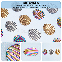 30Pcs 3 Colors 304 Stainless Steel Pendant&nbsp;STAS-DC0012-43