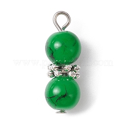 10Pcs 10 Color Baking Paint Glass Round Beaded Pendants&nbsp;PALLOY-JF02271
