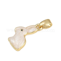 Brass Micro Pave Cubic Zirconia Pendants&nbsp;KK-D409-30G
