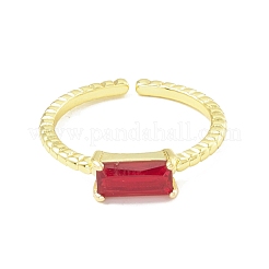 Cubic Zircona Rectangle Open Cuff Ring&nbsp;RJEW-H103-04G