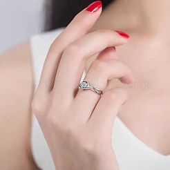 Brass Micro Pave Clear Cubic Zirconia Finger Rings&nbsp;FS-WG1B485-01