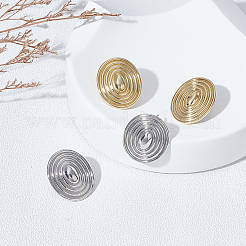 2 Pairs 2 Colors Oval Brass Studs Earrings for Women&nbsp;KK-UN0004-93