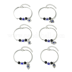 Zinc Alloy Charm Bangles for Women&nbsp;BJEW-JB14384