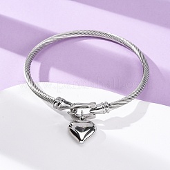 304 Stainless Steel Charm Bangles&nbsp;BJEW-K280-03P