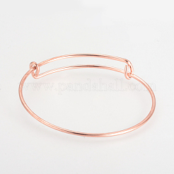 Adjustable Brass Expandable Bangle Making&nbsp;BJEW-R032-RG