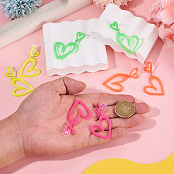 4 Pairs 4 Colors Fashionable Stainless Steel Acrylic Dangle Stud Earrings&nbsp;EJEW-TA0001-72