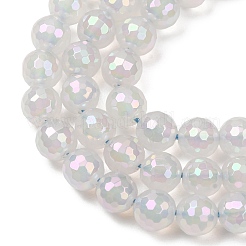 Electroplated Natural Agate Beads Strands&nbsp;G-B191-A07-8mm-01