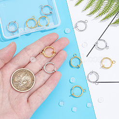 12Pcs 2 Color 316 Surgical Stainless Steel Clip-on Hoop Earrings&nbsp;STAS-DC0002-53