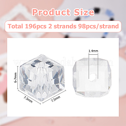 2 Strands Transparent Glass Beads Strands&nbsp;GLAA-HS0001-12A