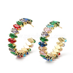 Cubic Zirconia Round Stud Earrings&nbsp;EJEW-Q770-02G