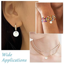 20Pcs Natural Shell Flat Round with Engraved Cherry Charms&nbsp;SHEL-CJ0001-36