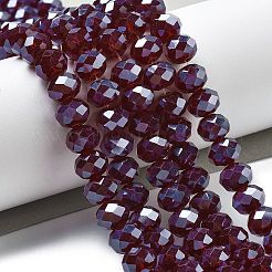 Electroplate Transparent Glass Beads Strands&nbsp;EGLA-XCP0001-16