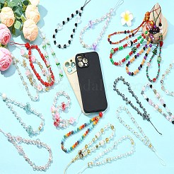 Lampwork & Glass Christmas Phone Lanyard Wrist Strap&nbsp;HJEW-SZ00098