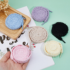 6 Pairs 6 Colors Plush Cloth Shoelaces&nbsp;AJEW-FH0005-97B