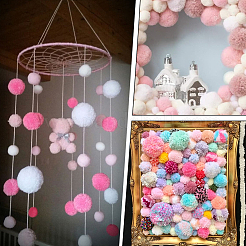 120Pcs 4 Colors  Polyester Pompom Ball&nbsp;FIND-SC0019-66A