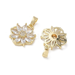 Brass Micro Pave Clear Cubic Zirconia Pendants&nbsp;KK-A299-15G