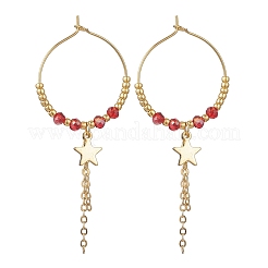 Star Glass Hoop Earrings&nbsp;EJEW-MZ00673-02