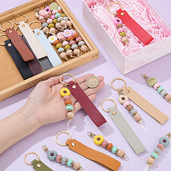 28Pcs PU Leather Keychain & Silicone Pendant Decorations&nbsp;HJEW-GA00096