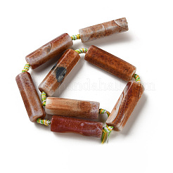 Natural Fire Crackle Agate Beads Strands&nbsp;G-P605-J02-01