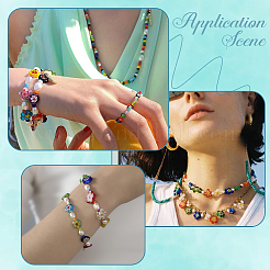 3 Strands Handmade Millefiori Glass Round Bead Strands&nbsp;LAMP-LT0001-16B