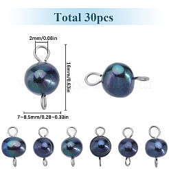 Natural Cultured Freshwater Pearl Potato Connector Charms&nbsp;PALLOY-SC00015