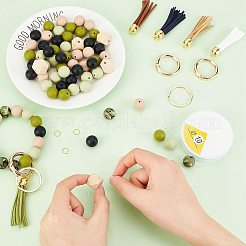 DIY Beaded Keychain Wristlet Making Kit&nbsp;DIY-CA0004-42