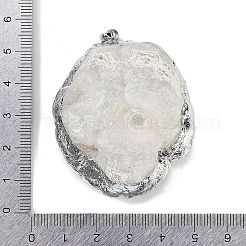 Natural Kyanite & Druzy Agate Geode Pendants&nbsp;G-G162-02P-01