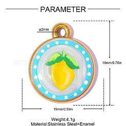 Printed 304 Stainless Steel with Enamel Pendants&nbsp;SA-OY002-70G