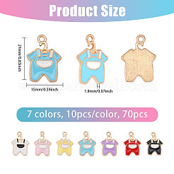 70Pcs 7 Colors Zinc Alloy Enamel Pendants&nbsp;FIND-CA0010-37