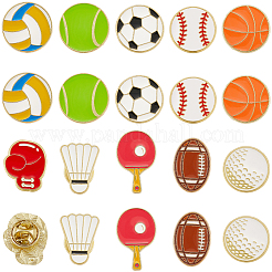 20Pcs 10 Styles Sport Enamel Pins&nbsp;JEWB-SC0001-61