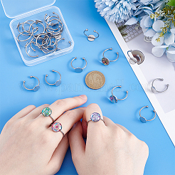 30Pcs Adjustable 304 Stainless Steel Finger Rings Components&nbsp;STAS-UN0059-79A