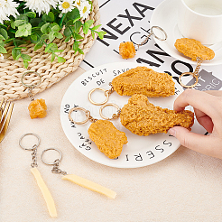 8Pcs 5 Style Imitation Food Keychains&nbsp;KEYC-FG0001-03