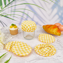 5Pcs Tartan Pattern Reusable Fabric Bread Fermentation Cover&nbsp;AJEW-CN0005-12C