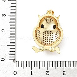 Brass Micro Pave Clear Cubic Zirconia Pendants&nbsp;KK-B141-35G