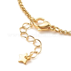 201 Stainless Steel Lotus Links Bracelet with 304 Stainless Steel Box Chains for Women&nbsp;BJEW-JB08281-04