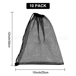 Polyester Mesh Drawstring Storage Bags&nbsp;ABAG-WH0044-49C